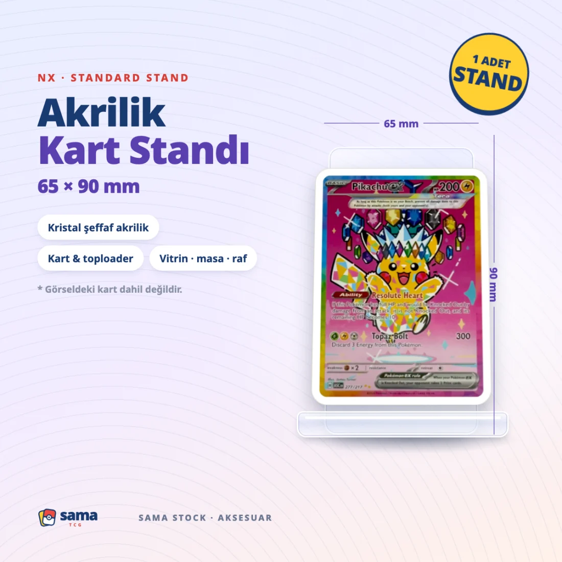 Nx Akrilik Kart Standı (Standart, 65×90 mm)